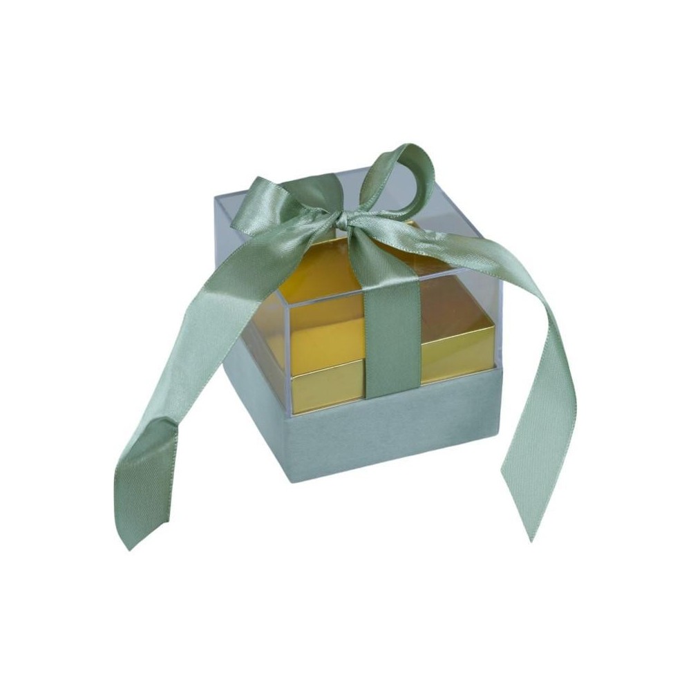 SCATOLA PLEX 8X8X8CM FIOCCO VERDE